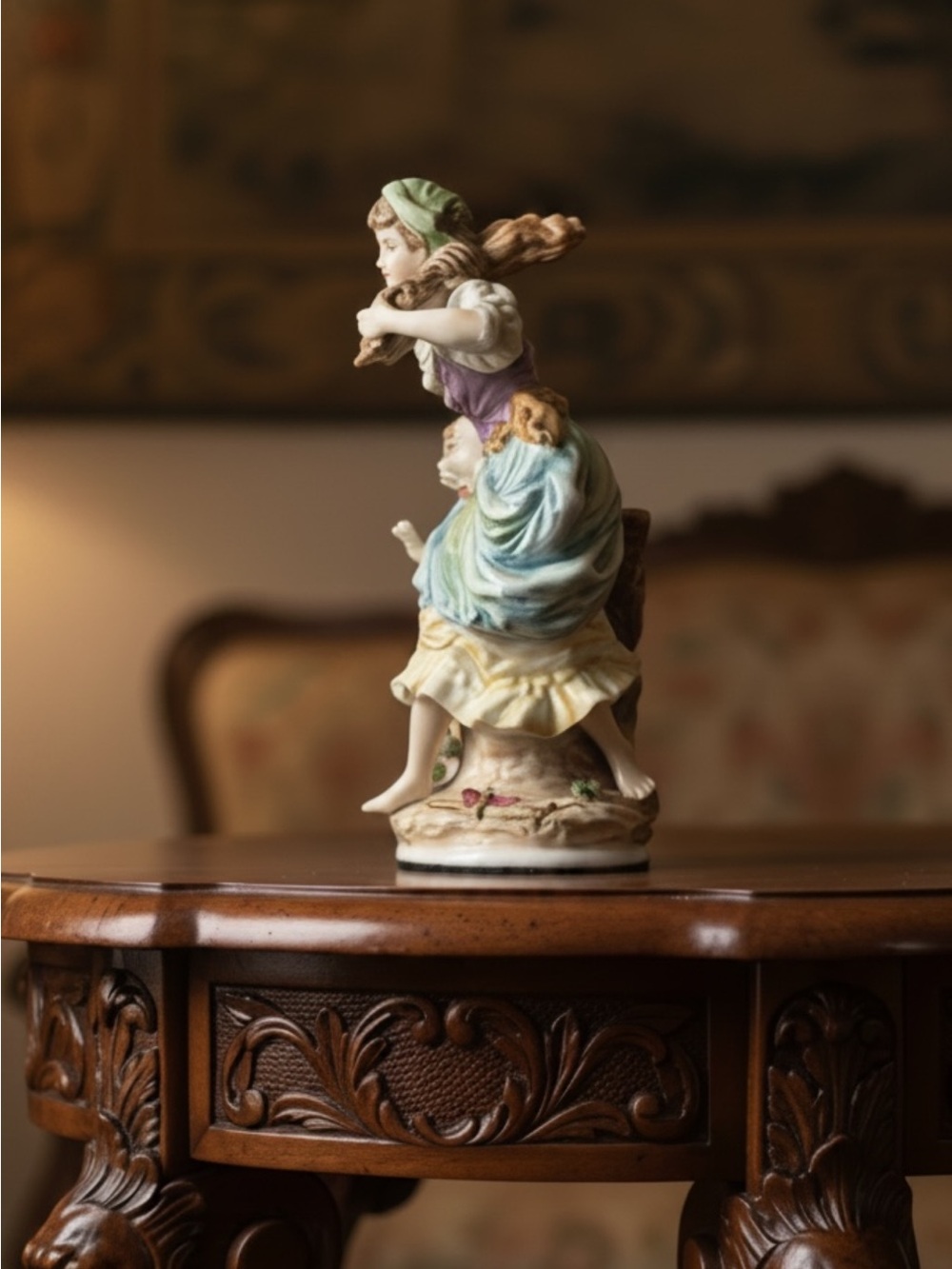 Vintage Italian Capodimonte Style Porcelain
Figurine Woman & Child Made in Italy - Picture 3 of 7